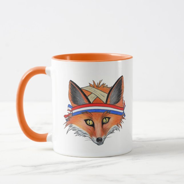Taza Zorra Roja Hipster Cinta para la Cabeza Divertida  (Izquierda)