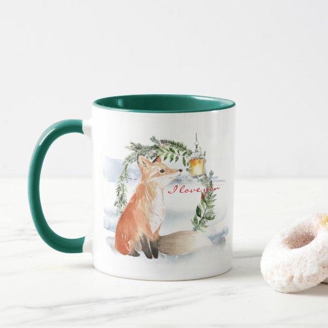 Taza Zorro de magia de acuarela _ Te amo mugre (Con donut)