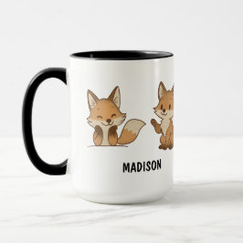 Taza Zorro Dibujado a Mano Personalizado Lindo