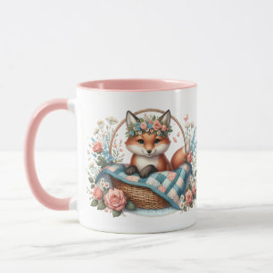 Taza Zorro Floral en Canasta con Colcha y Flores