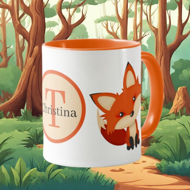 Taza zorro lindo agregar monograma (Subido por el creador)