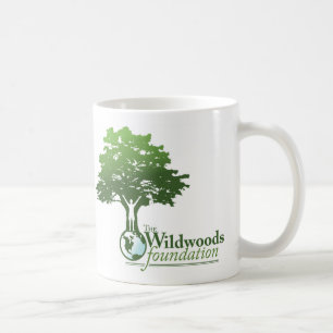 Taza zurda del logotipo de Wildwoods con lema