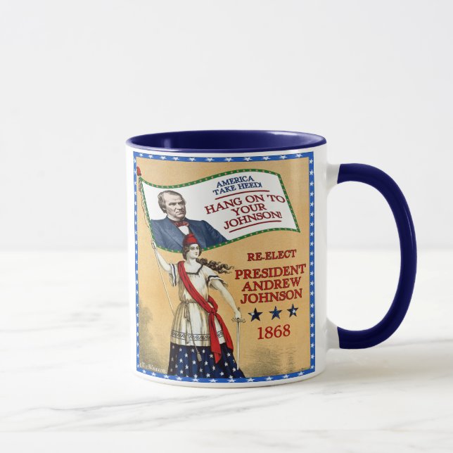 Tazas 1868 de la reelección de presidente Andrew (Derecha)