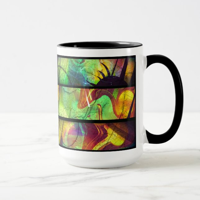 Tazas Abstractas de Vidrio Pintado (Derecha)