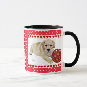 Tazas amarillas del perrito de Labrador de la