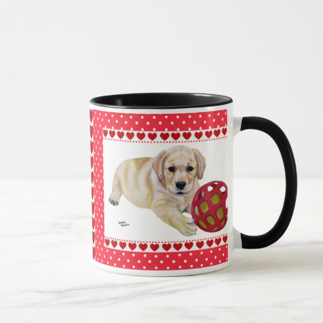 Tazas amarillas del perrito de Labrador de la (Derecha)