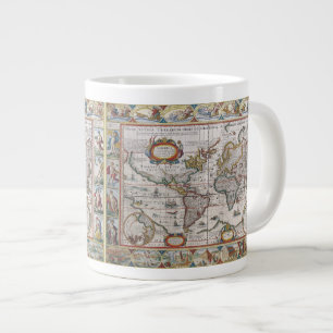 Tazas antiguas del mapa del mundo