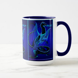 Tazas azules del fuego