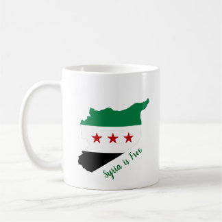 tazas - bandera de mapa siria libre