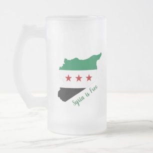 tazas - bandera de mapa siria libre