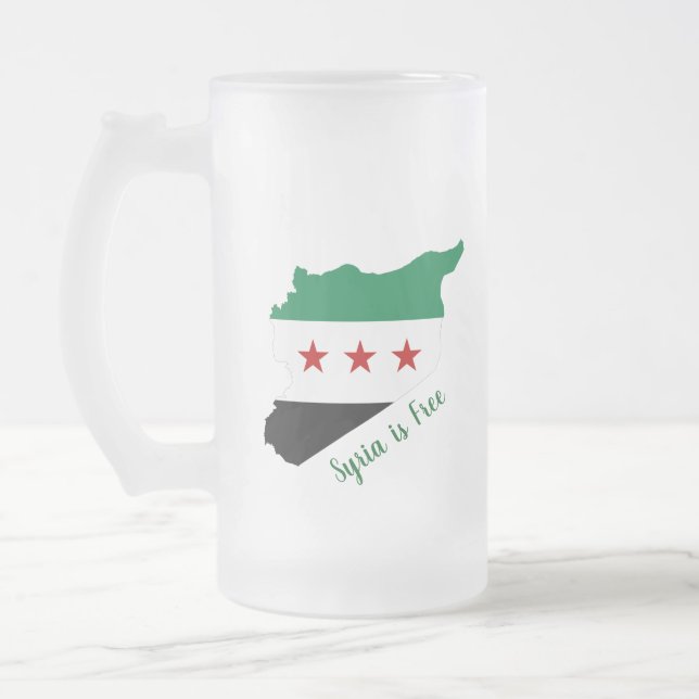 tazas - bandera de mapa siria libre (Izquierda)