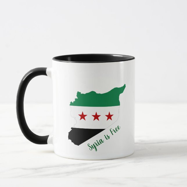 tazas - bandera de mapa siria libre (Izquierda)