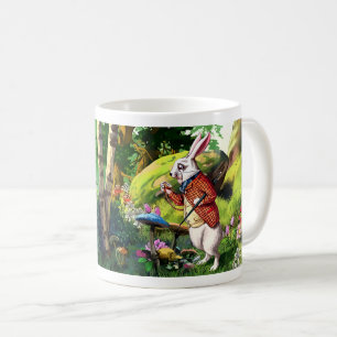 Tazas blancas de Pascua del país de las maravilla