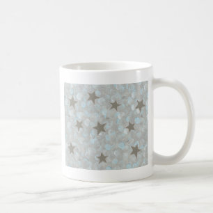 Tazas Burbujas Gris Azul y Estrellas de Plata