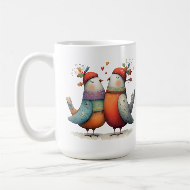 Tazas caprichosas Dos tórtolas 12 días de Navidad  (Izquierda)