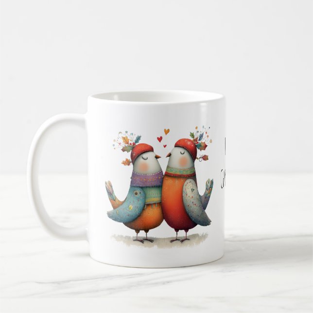 Tazas caprichosas Dos tórtolas 12 días de Navidad  (Izquierda)