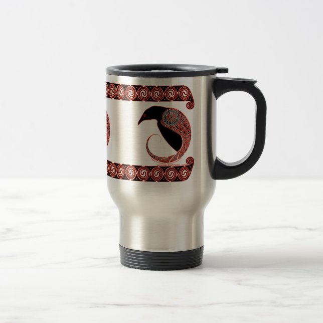 Tazas célticas, diseño del cuervo de Morrigan (Derecha)