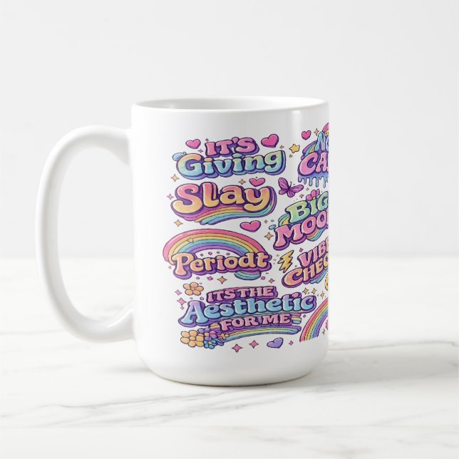Tazas con arte de moda. (Izquierda)