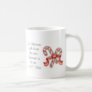 Tazas con bastones de caramelo y citas de Navidad