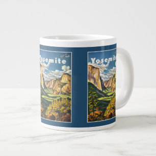 Tazas con cartel vintage de viaje de Yosemite