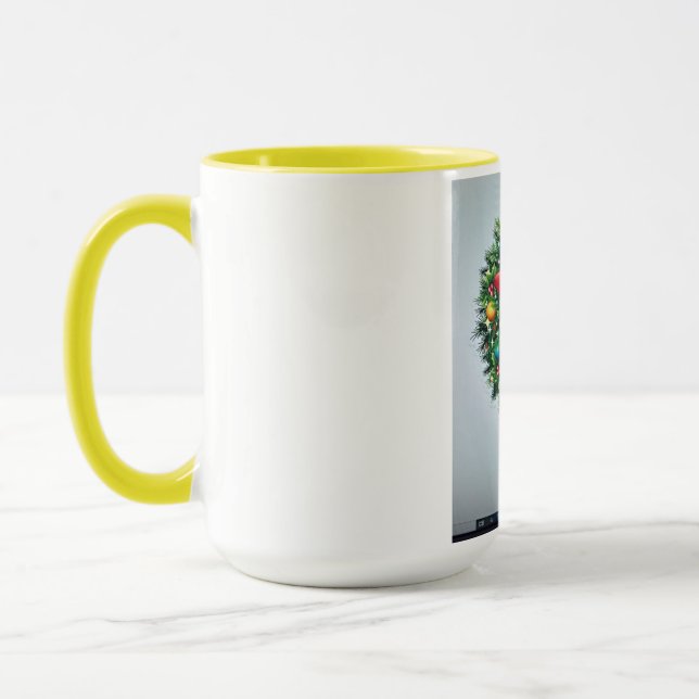Tazas con Corona de Navidad (Izquierda)