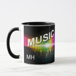 Tazas con monograma personalizado de ilustración d