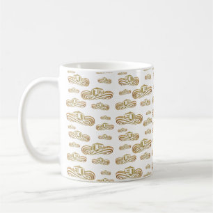 Tazas con patrón de hoja de oro Sombrero Vueltiao