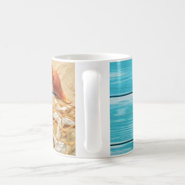 Tazas con serena escena costera (Mango)