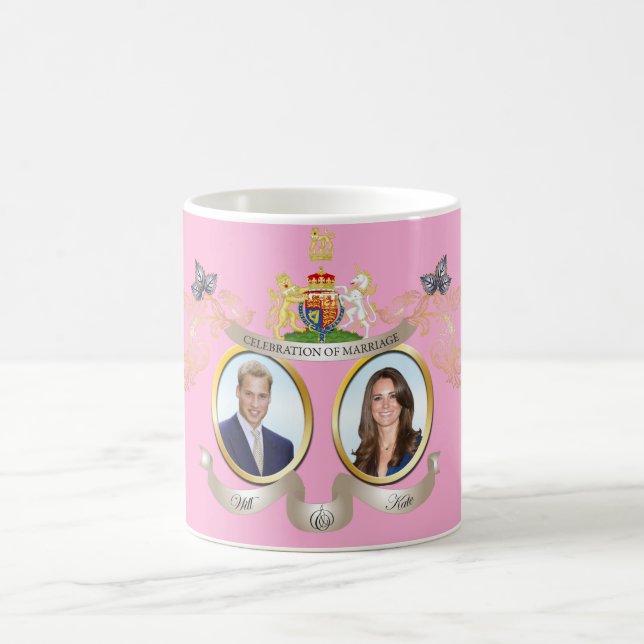 Tazas conmemorativas de la boda de Will y Kate (Centro)