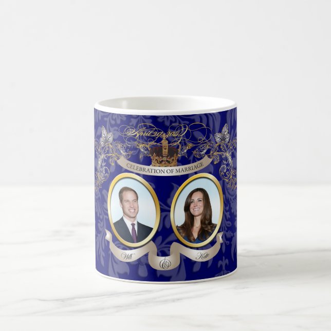 Tazas conmemorativas de la boda de Will y Kate (Centro)