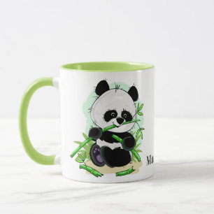 Tazas conocidas de encargo de las pandas lindas
