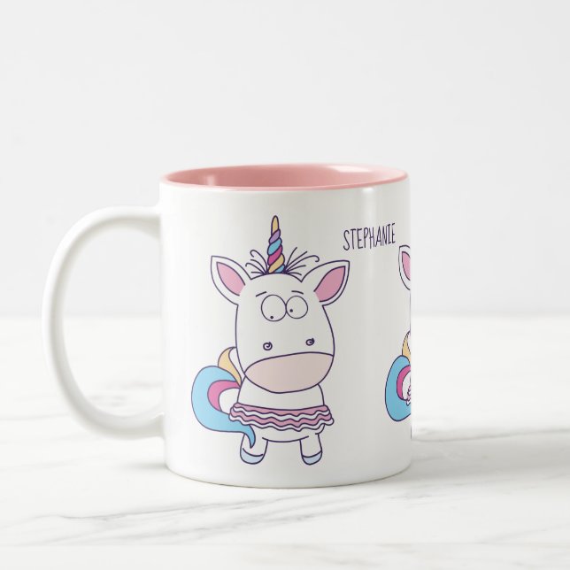 Tazas conocidas de encargo del unicornio divertido (Izquierda)