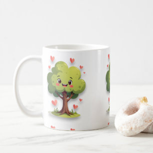 Tazas Corazones Rojos Árbol Día de San Valentín