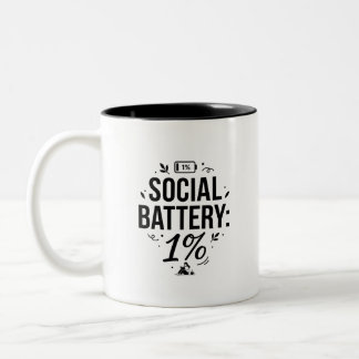 Tazas de batería social con diseño de contraste de