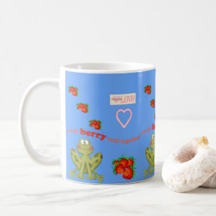 Tazas de bayas de rana del día de San Valentín