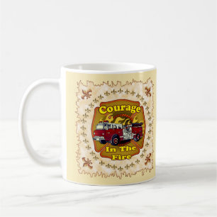 Tazas de bomberos de camión de bomberos Coraje