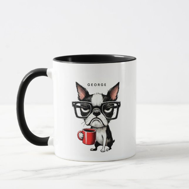 Tazas de Boston Terrier (Izquierda)