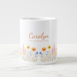 Tazas de café Agrega tu nombre, Hermosa Flor Silve