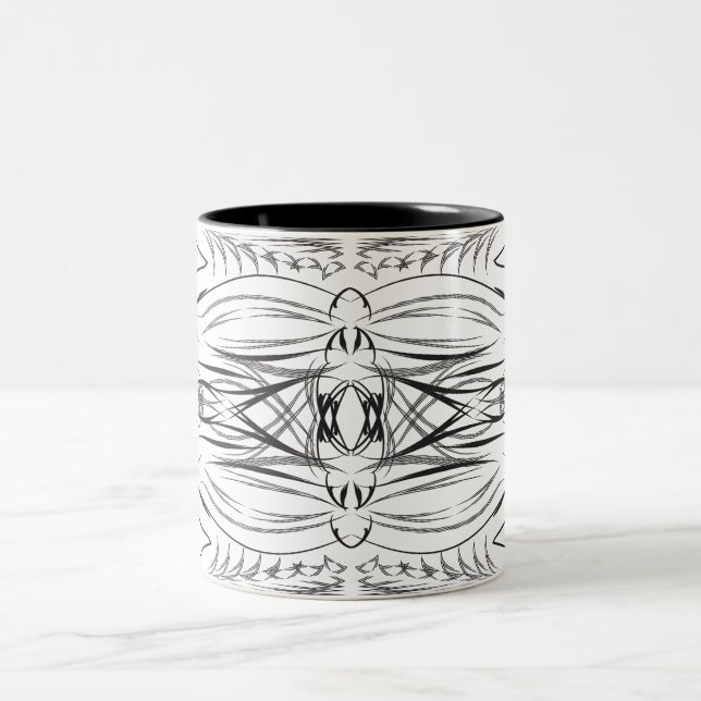 Tazas de café artísticas en blanco y negro (Centro)