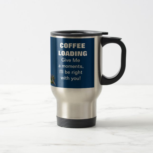 Tazas de café CARGA DE CAFÉ Humor Flores de primav (Derecha)