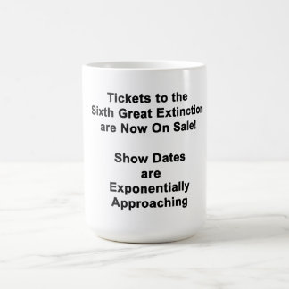 Tazas de café con entradas para la sexta gran exti