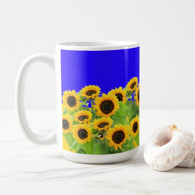 Tazas de café con girasoles (Con donut)