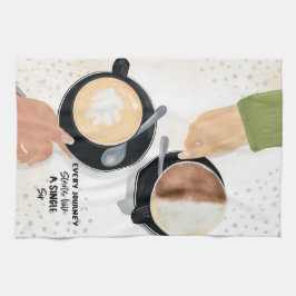 Tazas de café con leche Toallas de cocina