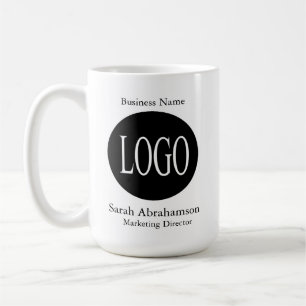 Tazas de café con logotipo personalizado en negro 