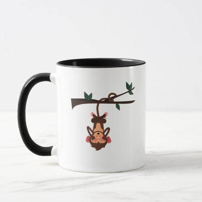 Tazas De Café Con Patrón De Mono Divertido (Izquierda)