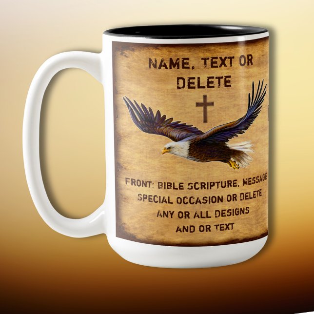 tazas de café con versos de la Biblia. Majestic, E (Father's Day gifts for Christian Dads. Cheap Christian Gifts. Personalized, Gift for Christian Man. )