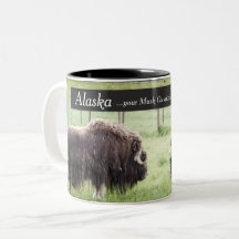 Tazas de café de Alaska - el buey de almizcle