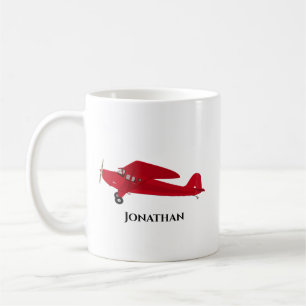 Tazas de café de avión rojo ventilado personaliz