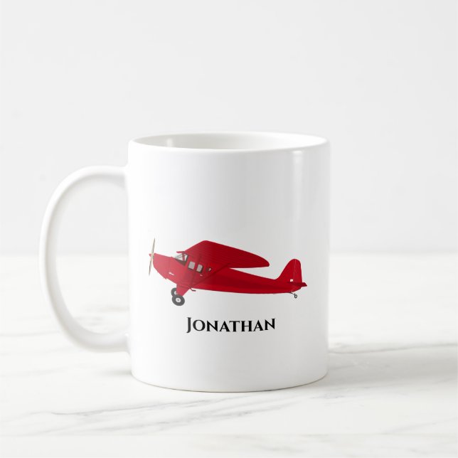 Tazas de café de avión rojo ventilado personalizad (Izquierda)