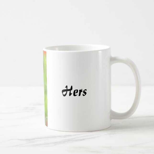 Tazas de café de ella Flores rojas de amapola orie (Derecha)